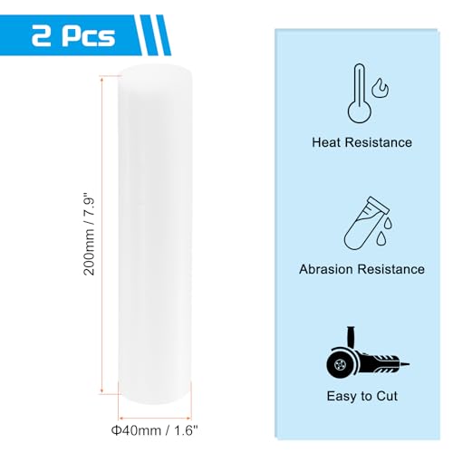 Image of MECCANIXITY ABS Plastic Rod Round Solid Bar 40 mm x 200mm White for DIY Model Material, Architectural Model Making, DIY Sand Table, Pack of 2