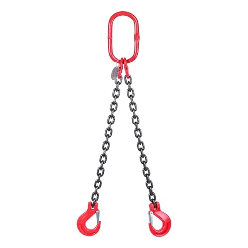 Chaînes de Levage, élingues de Levage Robustes à haubans - Élingue à chaîne de 8 mm avec Crochets, étiquette de Poids certifiée, Deux Longueurs de haubans : 50/100/150/210 cm, capacité de ch