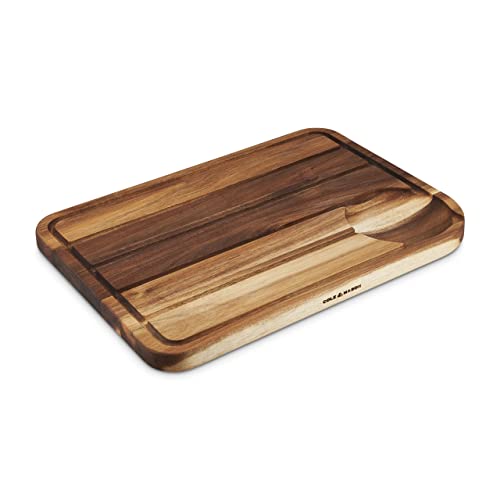 Cole & Mason H722129 Berden Tabla de Tallar Cocina, Madera de Acacia, 467mm x 347mm x 29mm, Para Corte Carne Asada, Jamón, Chorizo, No Apto Para Lavavajillas