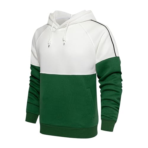 Ymosrh Men's Sweatshirt Hoodie Color Block Athletic Workout Hooded Sweatshirts Long Sleeve Pullover Hoodie, S-2XL2