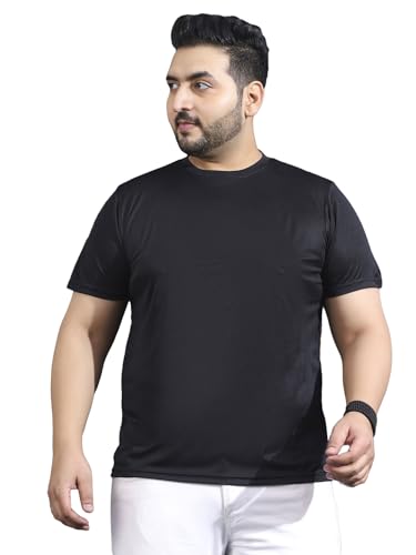 T-shirt manches mi-longues homme grande taille Bigbanana col rond noir imprimé