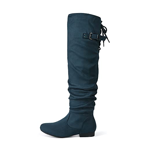 Image of DREAM PAIRS Women's Over The Knee Flats Slouch Thigh Boots