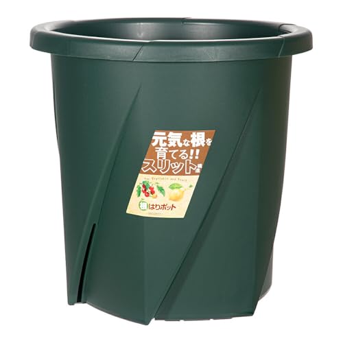 大和プラスチック スリット鉢 根はりポット 35型 ダークグリーン 野菜と果樹に使える大型スリットポット