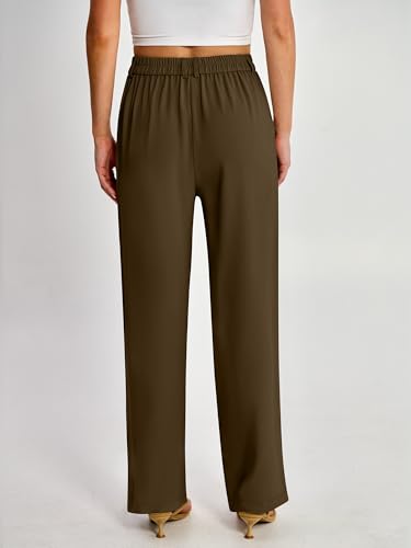 ANRABESS Womens Wide Leg Business Casual Pants 2026 High Elastic Waisted Loose Fit Work Office Trousers Slacks Outfits Coffee X-Large — view 5