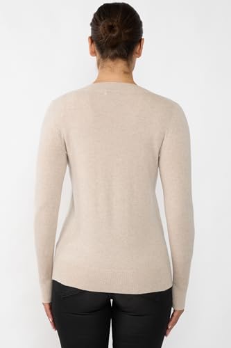 JENNIE LIU Women's 100% Pure Cashmere Long Sleeve Ava V Neck Pullover Sweater3