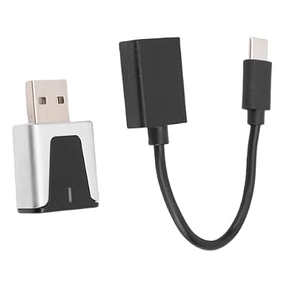 Serounder Wireless Car Adapter for and Auto 2 in 1 Compact Wireless Converter for Car Use Silver Black