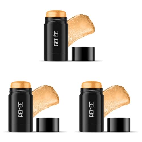 Image of RENEE Hot Shot Face & Body Glowstick 30gm, Moisturizing, Weightless, Shimmery Finish Illuminating Stick | Infused With Rosehip & Avocado Oil, Boosts Skin Radiance Instantly (Pack of 3)