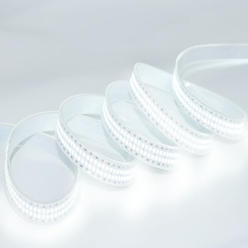 Image of SUYOOULIN LED Strip Lights, 16.4ft Dimmable DC 12V SMD 2835 Double Rows 2400 LEDs 52000LM Super Bright LED Ribbon Strip, Tube Waterproof IP67 for Home Party Decoration (Daylight White 6500K)