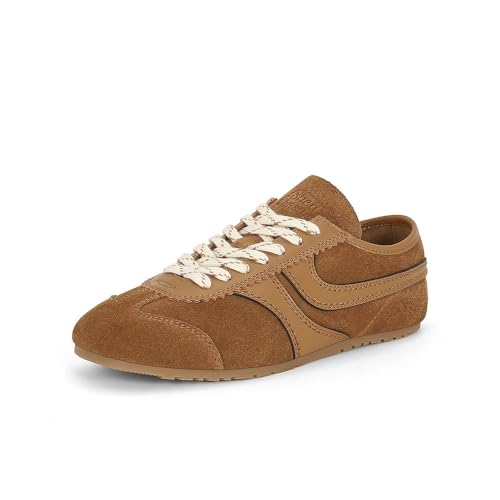 Sneakerina Ballet Sneaker Shoes Leather For Women Girls Flats Cute Casual Lightweight Running Soft - Y2K Retro Non Slip Tennis & Racquet Sport Preppy Elegant Athleisure Trendy Comfortable Walking