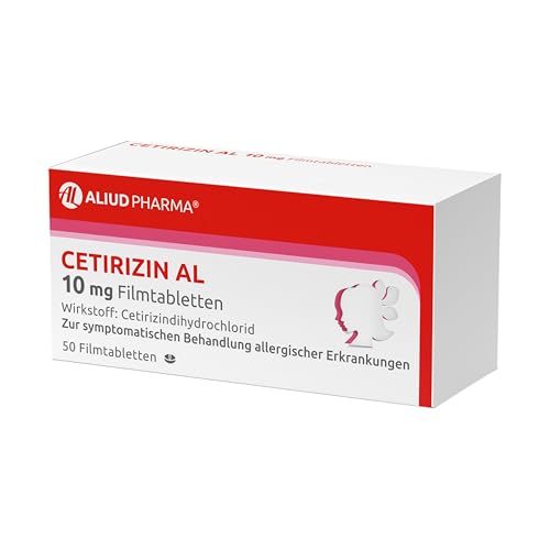 ALIUD PHARMA Cetirizin AL 10 mg, 50 Tabletten: Antiallergikum zur symptomatischen Behandlung bei allergischer Rhinitis