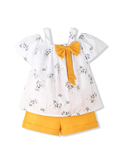 Image of Hipea Toddler Baby Girls Summer Clothes Outfits Ruffle Camisole Spot Dot Tops and Casual Shorts Newborn Girl Clothing