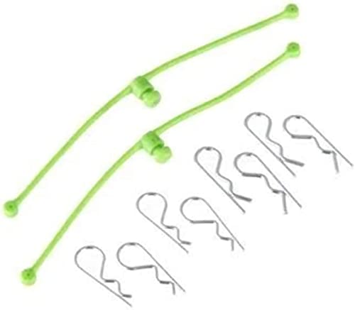 Du-Bro Body Klip Retainer, With Rubber Attachments, For Rc Cars And Trucks, 2-Pack, Lime Green #TOP1