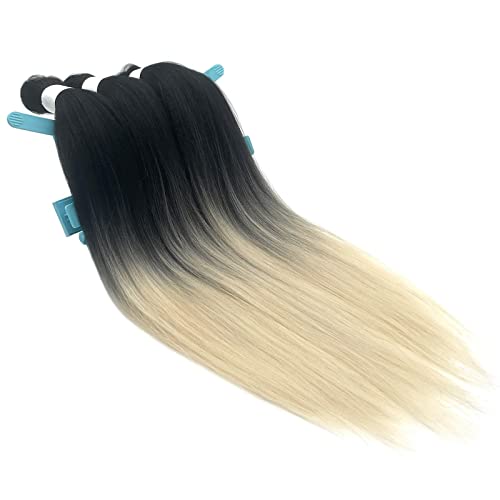 Blonde Ombre Braiding Hair Pre Stretched Prestretched Braiding Hair Ombre Synthetic Colored Hair Extensions For Braiding Box Braids Knotless Hypoallergenic Braiding Hair (Blonde Braids 3 Packs) #TOP3