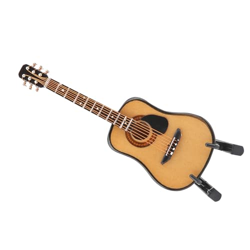Modelo de Guitarra de Madeira Mini Display Artesanato Em Miniatura para Decoração de Casa (10cm)