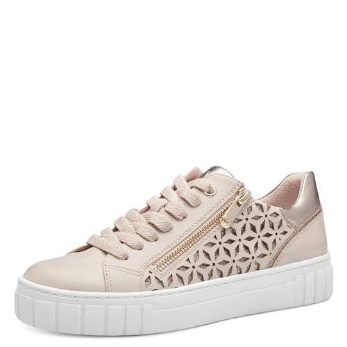 MARCO TOZZI Damen Sneaker flach mit Reißverschluss Vegan, Rosa (Rose Comb), 37 EU