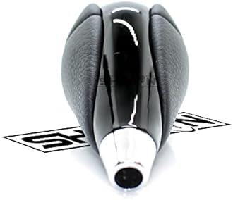 Leather Chrome Wood Gear Shift Knob Stick Shifter For Lexus ES300h ES350 GS300 GS350 GS430 GS450h GS460 IS-F IS250 IS300 IS350 LS460 LS600h RX350 RX450h (Black Leather / Piano Black)