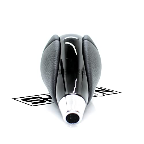 Leather Chrome Wood Gear Shift Knob Stick Shifter For Lexus ES300h ES350 GS300 GS350 GS430 GS450h GS460 IS-F IS250 IS300 IS350 LS460 LS600h RX350 RX450h (Black Leather / Piano Black)