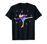 Colorful Ice Skater Snowflake Christmas Tees