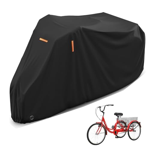 Dreirad-Abdeckung für Erwachsene, elektrisch, Fahrradabdeckung, winddicht, wasserdicht, schützt Ihr Fahrrad vor Regen, Sonne und Schmutz (schwarz)
