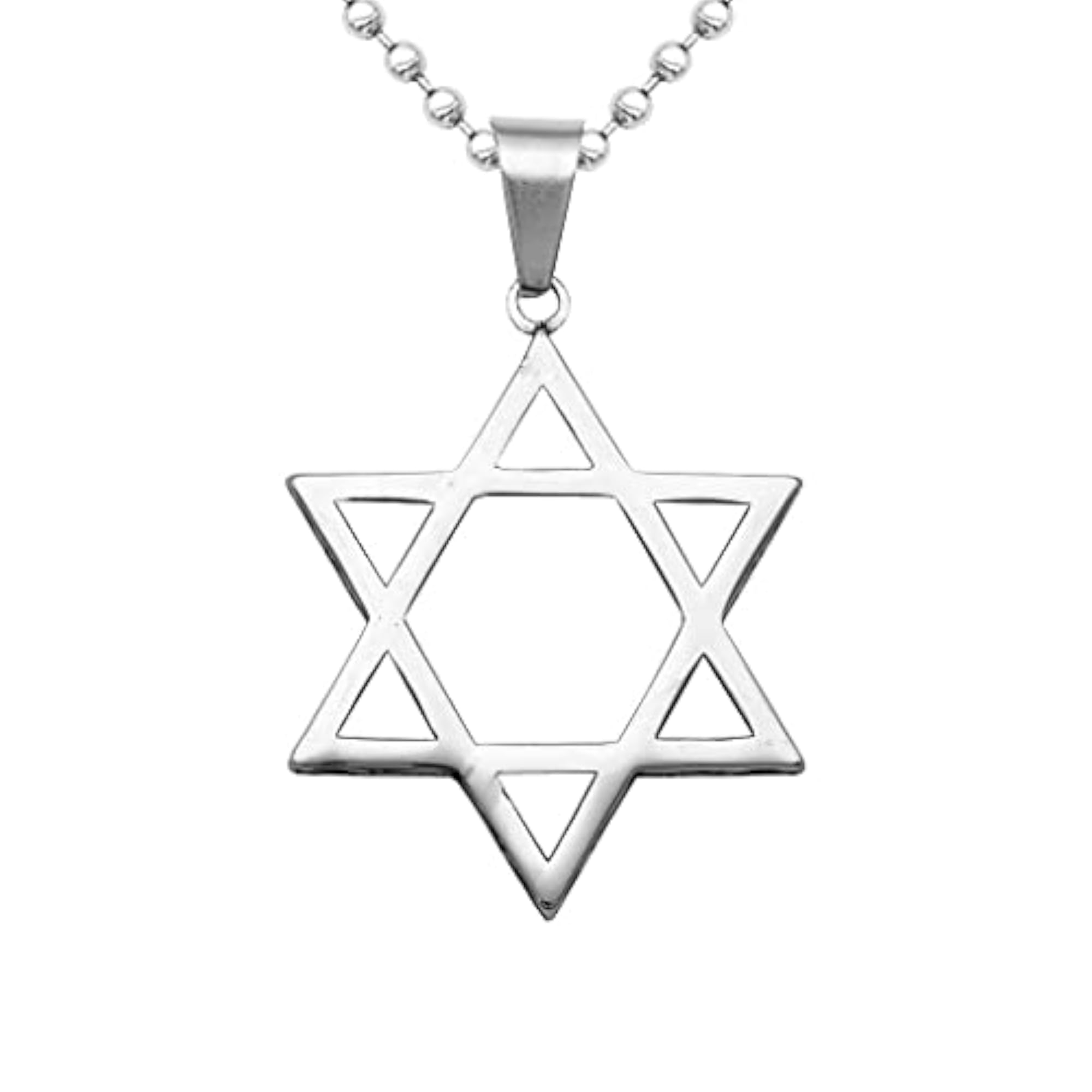 Men's Stainless Steel Star of David Pendant Necklace
