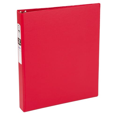 Avery Standard 3 Ring Binder 1 Round Rings 175-Sheet Capacity 1.4 Inch Wide Spine 1 Red Binder Ideal for Lightweight Organization and Occasional Referencing (03310)