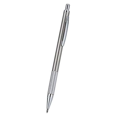 Scriber Pen - 5.7inch Glass Scribe Tool Engraver Pen Tungsten Steel Tip Etching Engraving Pens with Clip for Ceramics/Plate/Metal Sheet (Silver) Cover