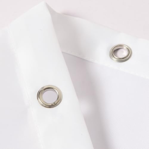 Rideau de douche en polyester blanc uni de qualité supérieure avec oeillets oeko - 6