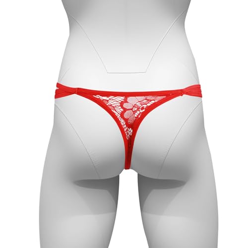 Man Butterfly Sexy Lingeries Panties Thong for Mens Lace Spandex Low Rise Thong Y2K3