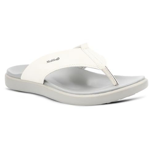 Image of Medifeet Men's Leather Thong Slippers