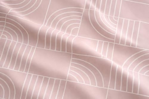 Image of Castiqa Cotton Feels Microfiber Fabric Floral Designs Super King Size Fitted Bedsheet with 2 Pillow Covers 72x78 inch (Fits Upto 12Inch Mattress) (Peach)