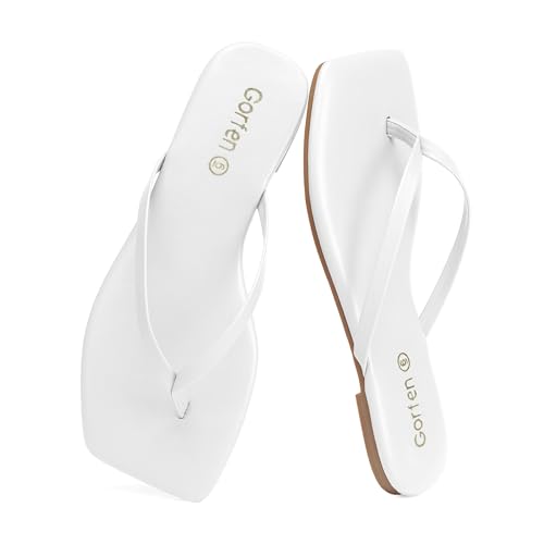 Image of Flip Flops for Women Comfortable Square Toe Casual Beach Sandals Summer Outdoor and Everyday Wear