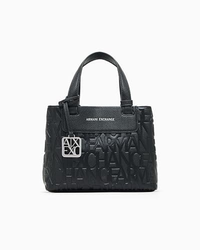 Armani Exchange Liz Patent Small Tote Bag, Bolso para Mujer, Negro, Talla única Armani Exchange Liz Patent Small Tote Bag, Bolso para Mujer, Negro, Talla única
