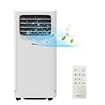Shinco Portabl Air Conditioner with Exhaust Hose, 9000BTU, 2.6 kW, Cooling & Ventilating & Dehumidifier, Mobile Air Conditioner with Sleep Mode, Room Size up to 22㎡, 24-Hour Timer