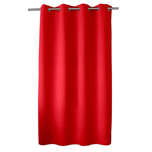 Enjoy Home Basic Blackout Curtain 8 Silver Eyelets Diameter 4 cm 100% Polyester Oeko-TEX Certified Fabric 140 x 180 cm Red - Image 2