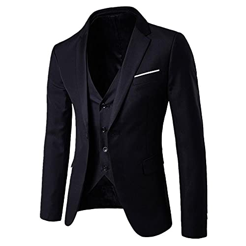Suits For Men Slim Fit 2 Piece Men’s Business & Suit Jacket Vest Party Wedding 3-Piece Suit Slim Pants R Men's Coats & Black #TOP1