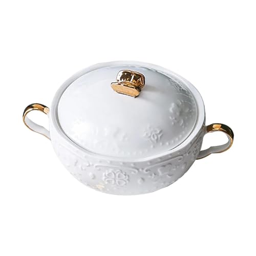 MGHRUE Sopera De Cerámica con Cucharón De Sopa, Elegante Cuenco De Sopa De Cerámica De Estilo Europeo para Restaurante, Hogar, Cocina, Decoración, Olla De Sopa