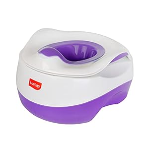 LuvLap 3-in-1 Potty Trainer Seat for Babies, Potty Seat, Potty Training & Step Stool, for 1 year+ Babies, Detachable Potty Bowl, Suitable for Boy / Girl (Purple)