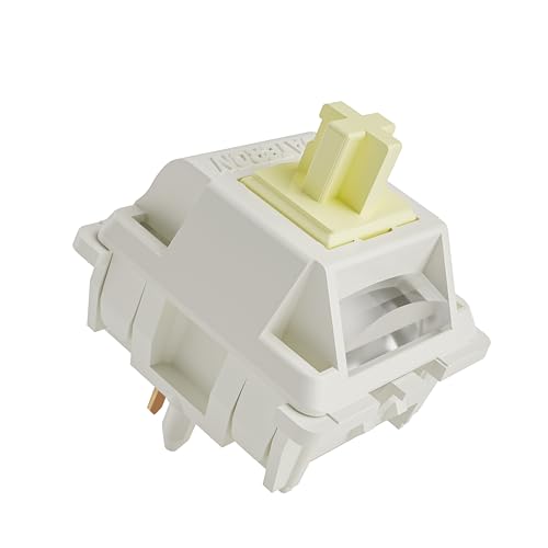 Image of Gateron Cream Silent Pre-Lubed Linear Keyboard Switches,45gf 5-Pin,10 Pack | Full POM Construction with Light Guide Pole,for Custom RGB Mechanical Gaming Keyboard DIY Mod & Replacement