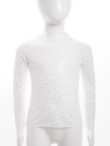 Girls Sequin Shiny See-Through Tops Toddler Kids Long Sleeve Crewneck Sheer Mesh Shirts Blouses4