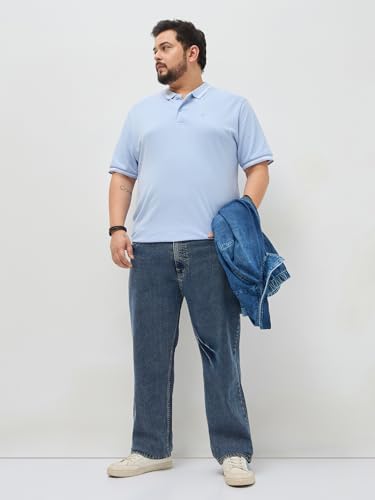 Image of Urbano Plus Men's Regular Fit Heavy Washed Denim Jeans Stretchable