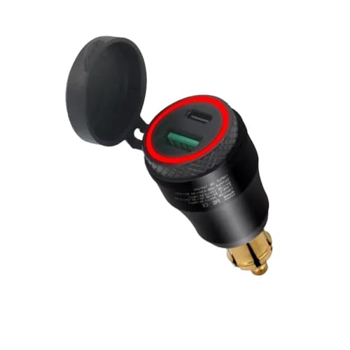 Caricabatterie doppio USB for moto C for BMW F800GS F650GS F750GS R1200GS R1250GS R1200RT F850GS R1300GS ADV R12 C600(USB-Type C-RD Light)