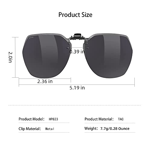 Image of Flip-Up Clip-On Polarized Sunglasses, UV Protection