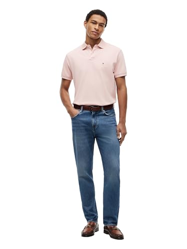 Image of Tommy Hilfiger Men's Short Sleeve Polo Shirts in Classic Fit with Stretch and Organic Pique Cotton