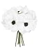 Sweet Home Deco 10’’ Blooming Peony and Anemone Silk Artificial Wedding Bridal Bouquet/ Home Flower (No Pot Included) (White)
