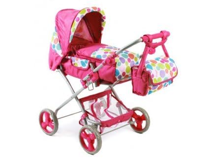 Landau Combi Poussette Bambina pour poupée jusqu'à 52 cm : poignée réglable de 40 à 80 cm -...
