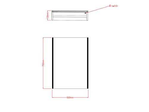 Keenware KBM-101 LED Bathroom Mirror Cabinet with Shaver Socket; 500x700mm Keenware KBM-101 LED Bathroom Mirror Cabinet with Shaver Socket; 500x700mm