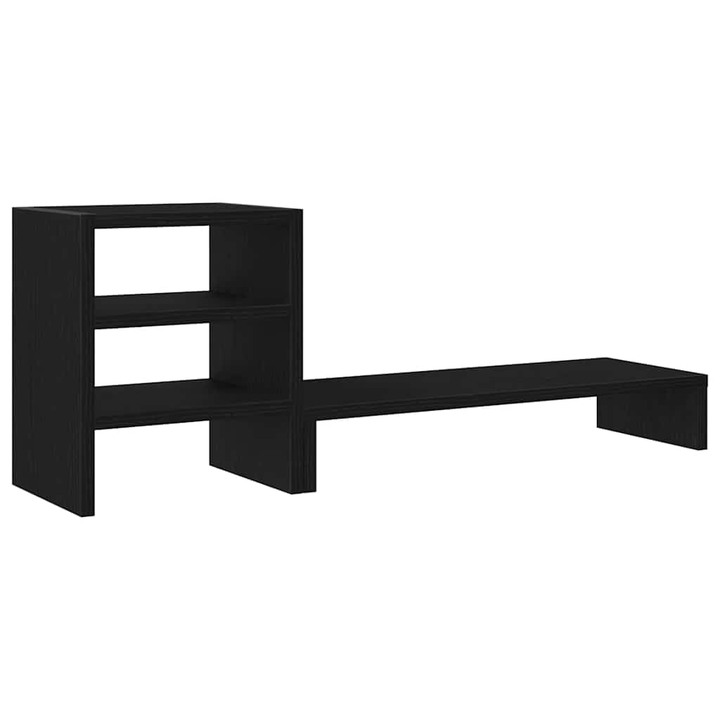 vidaXL Monitor Stand with Desk Organiser Black Oak Engineered Wood, dual monitor stand, monitor stand for desk, monitor stand riser, monitor riser