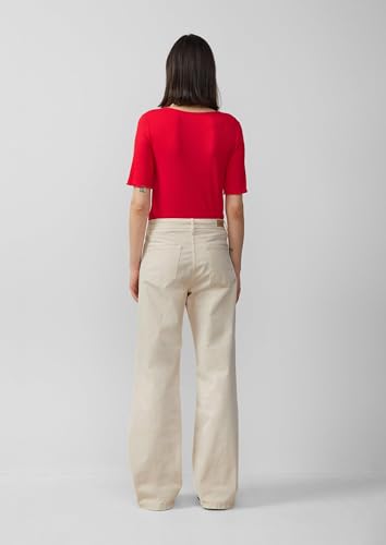 Prążkowana koszulka slim fit ze szwem, czerwony, 38