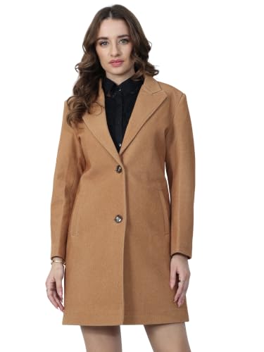 Image of PLAGG Women's Notched Lapel Long Overcoat