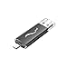 OTG USB Flash Drive 64GB Memory Stick for Android Phones, Techkey Pen Drive Jump Drive for Tablets, Thumb Drive Pendrive for PCs, Space Gray
